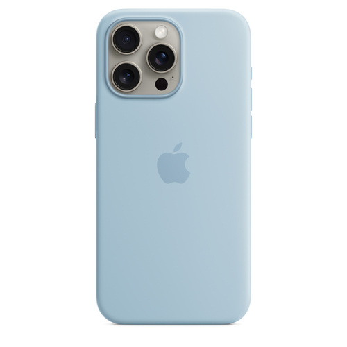 Image of Apple iPhone 15 Max Sil Case MagS Blue - iPhone 15 Pro Max Silicone Case with MagSafe - Light Blue (MWNR3ZM/A)