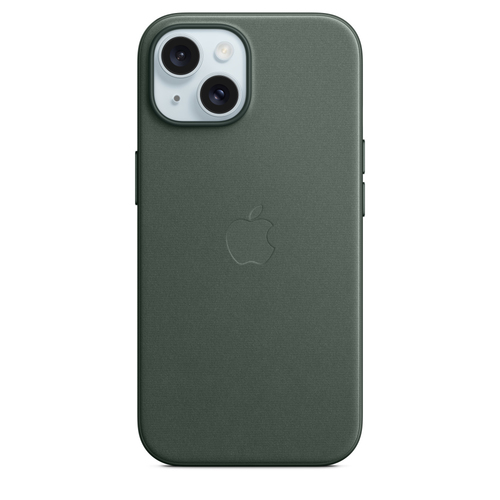 Image of Apple - Hintere Abdeckung für Mobiltelefon - kompatibel mit MagSafe - Microtwill, FineWoven - Evergreen - für iPhone 15 (MT3J3ZM/A)